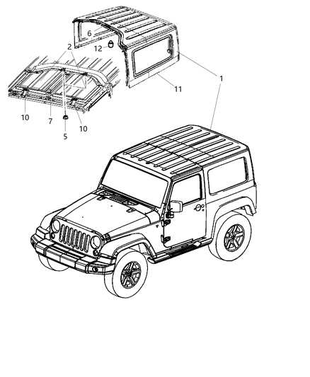 jeep wrangler jk body parts diagram