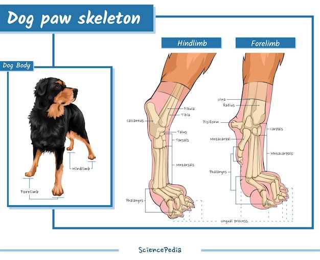 dog paw parts diagram