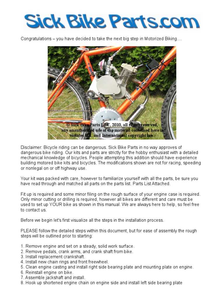 motorized bike parts diagram