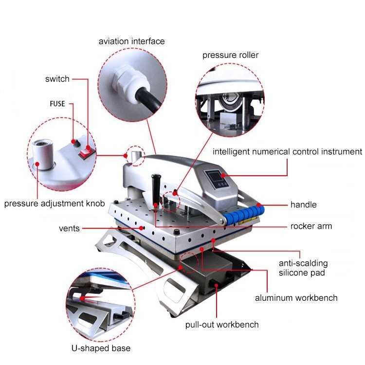 heat press parts diagram