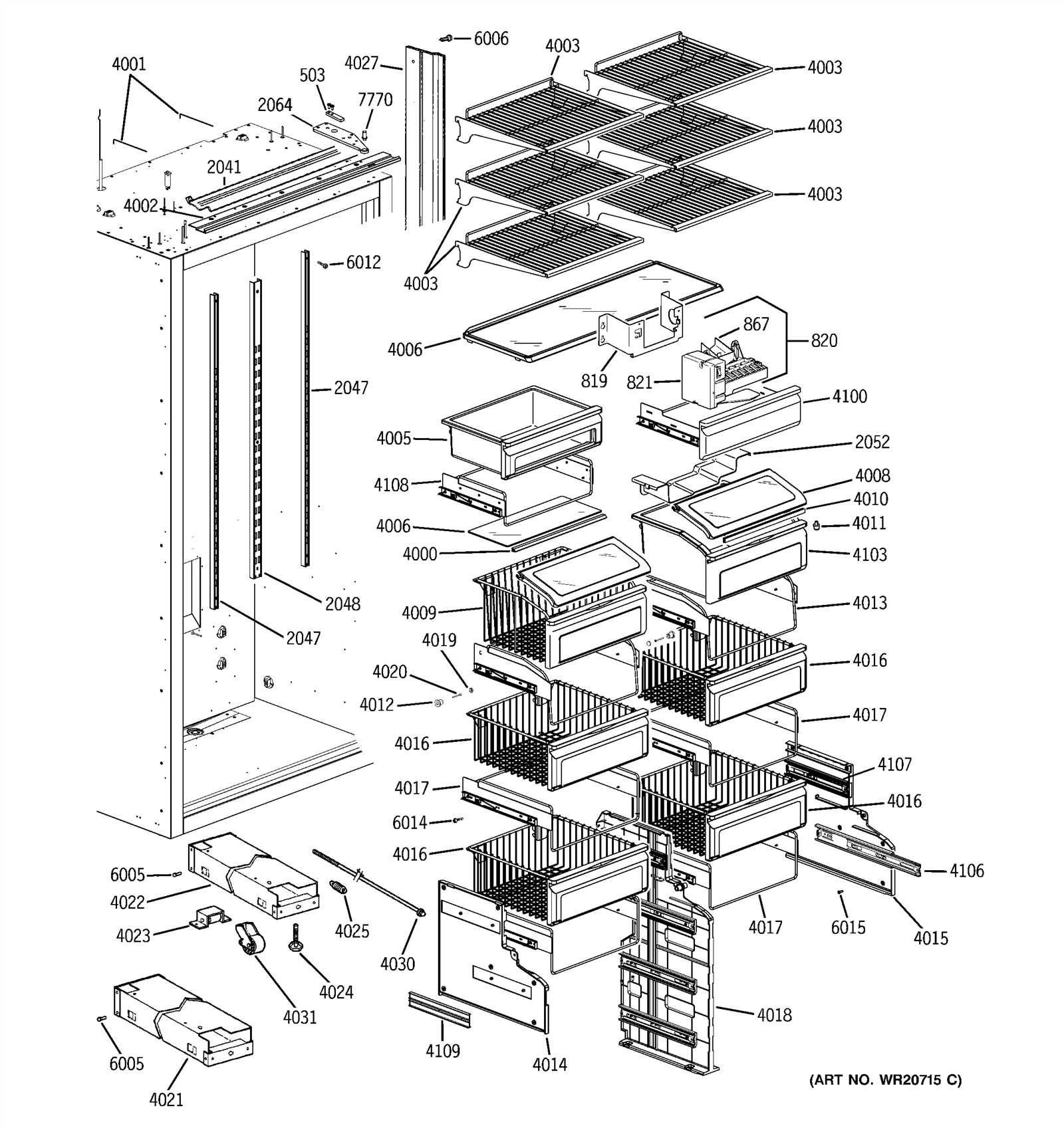 ge monogram refrigerator parts diagram