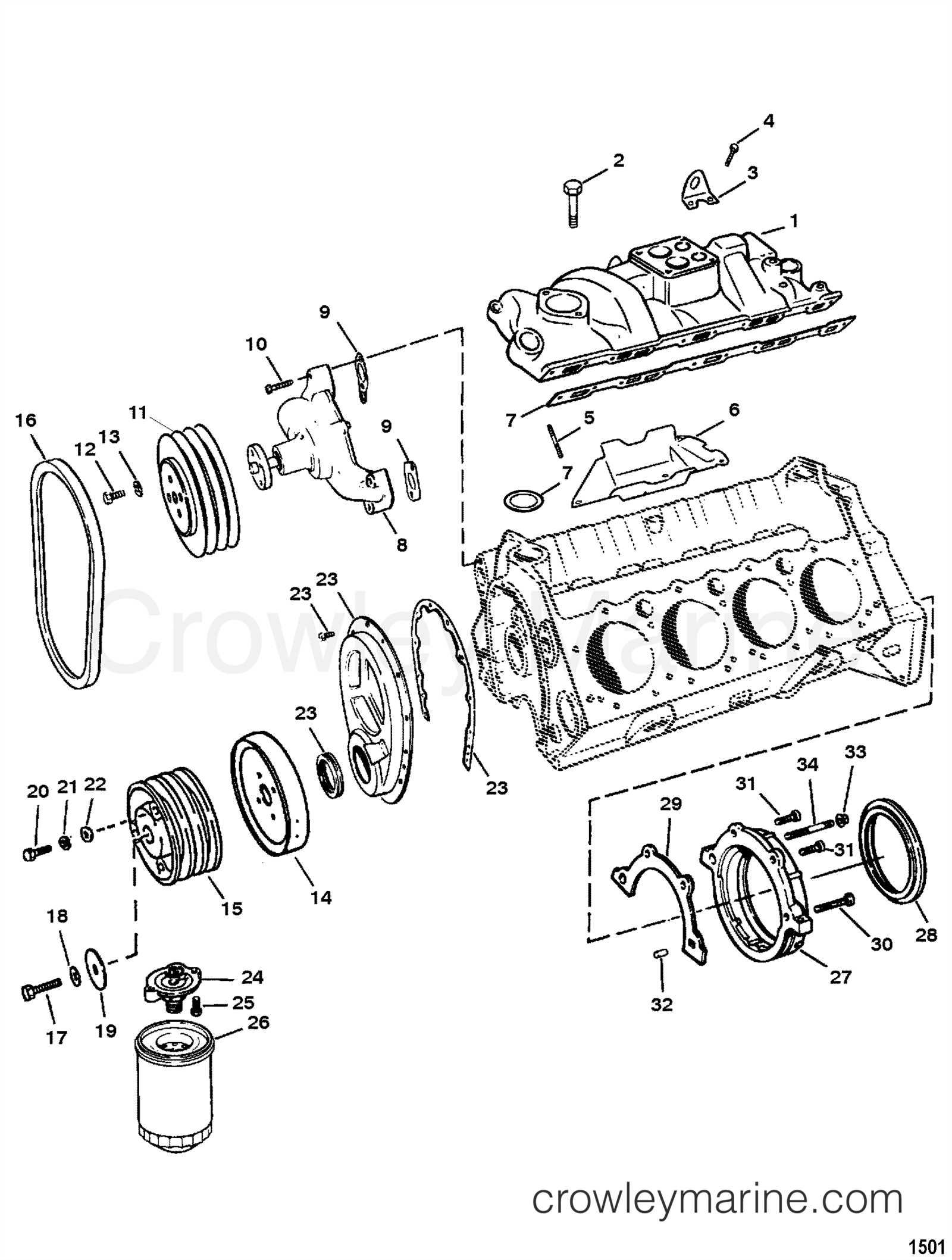 inboard motor parts diagram