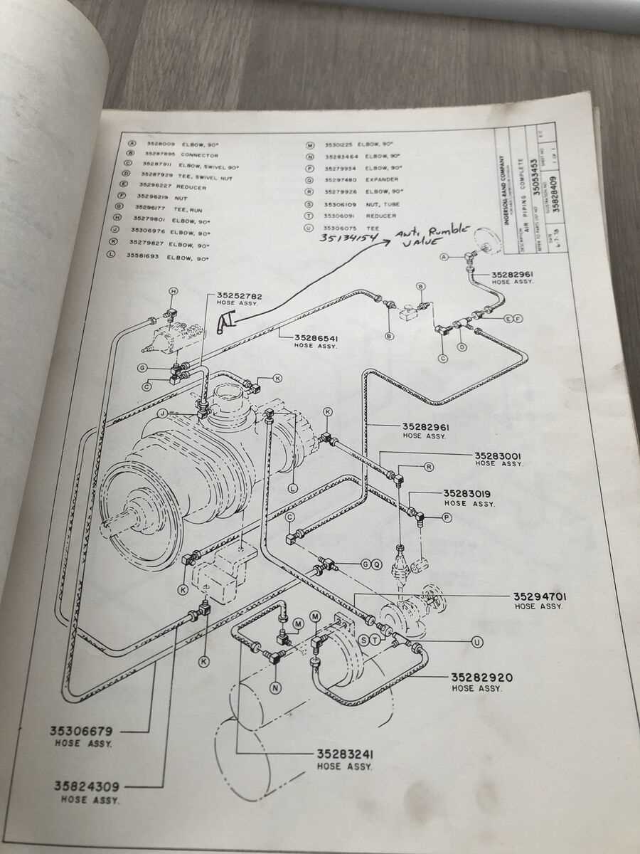 ingersoll rand air compressor parts diagram