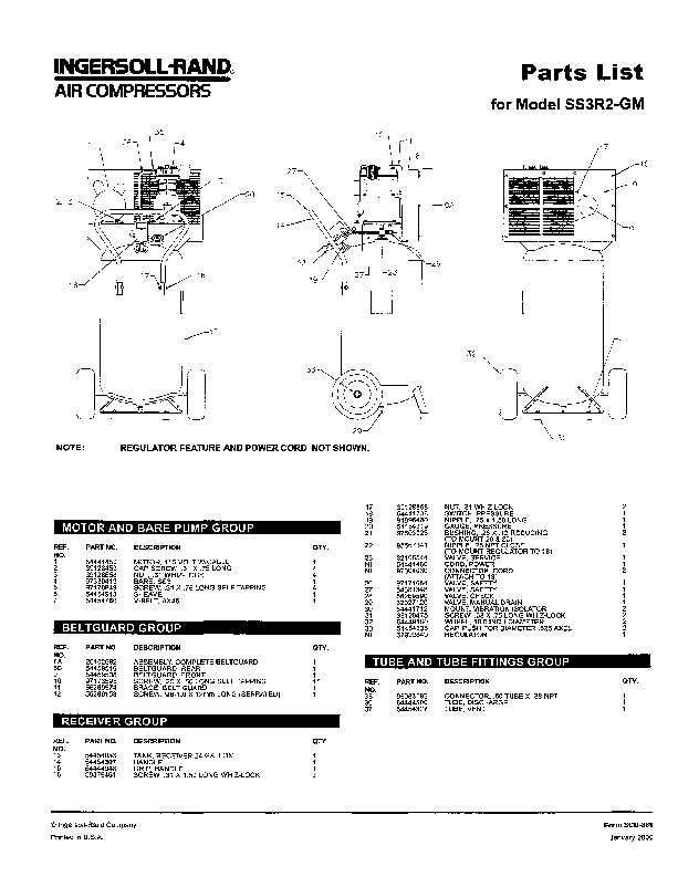 ingersoll rand air compressor parts diagram