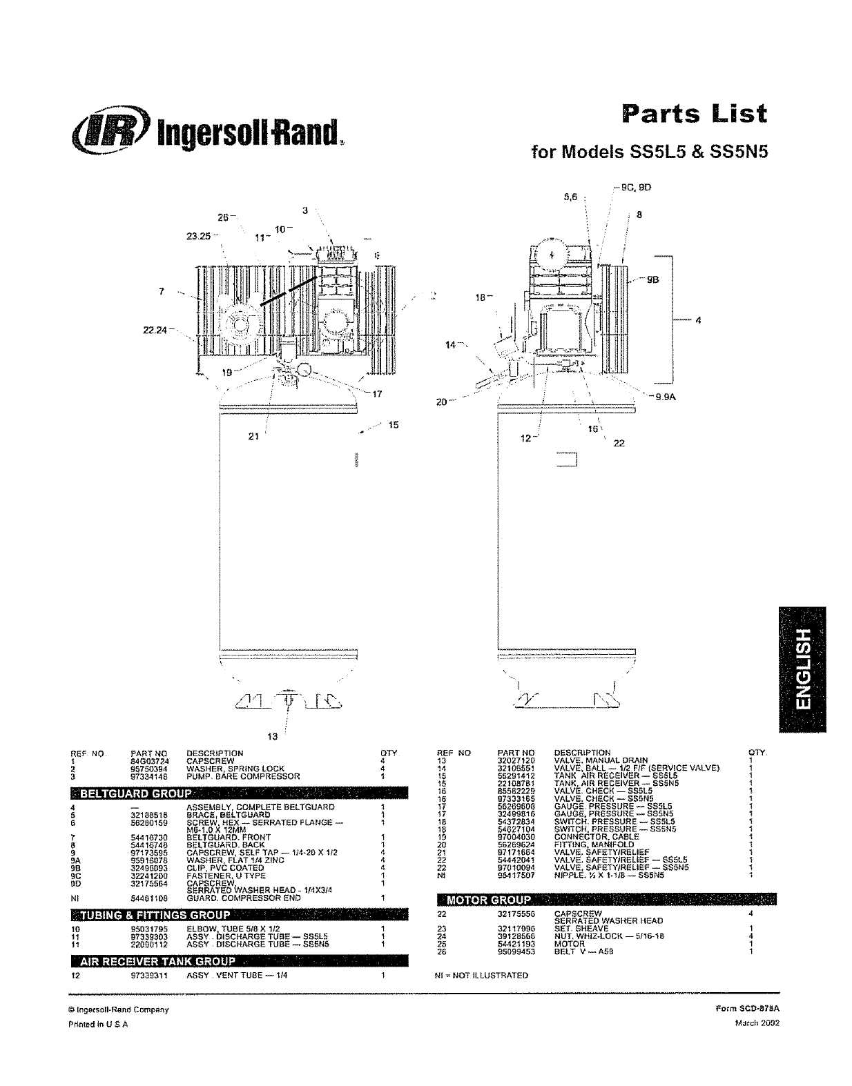 ingersoll rand air compressor parts diagram