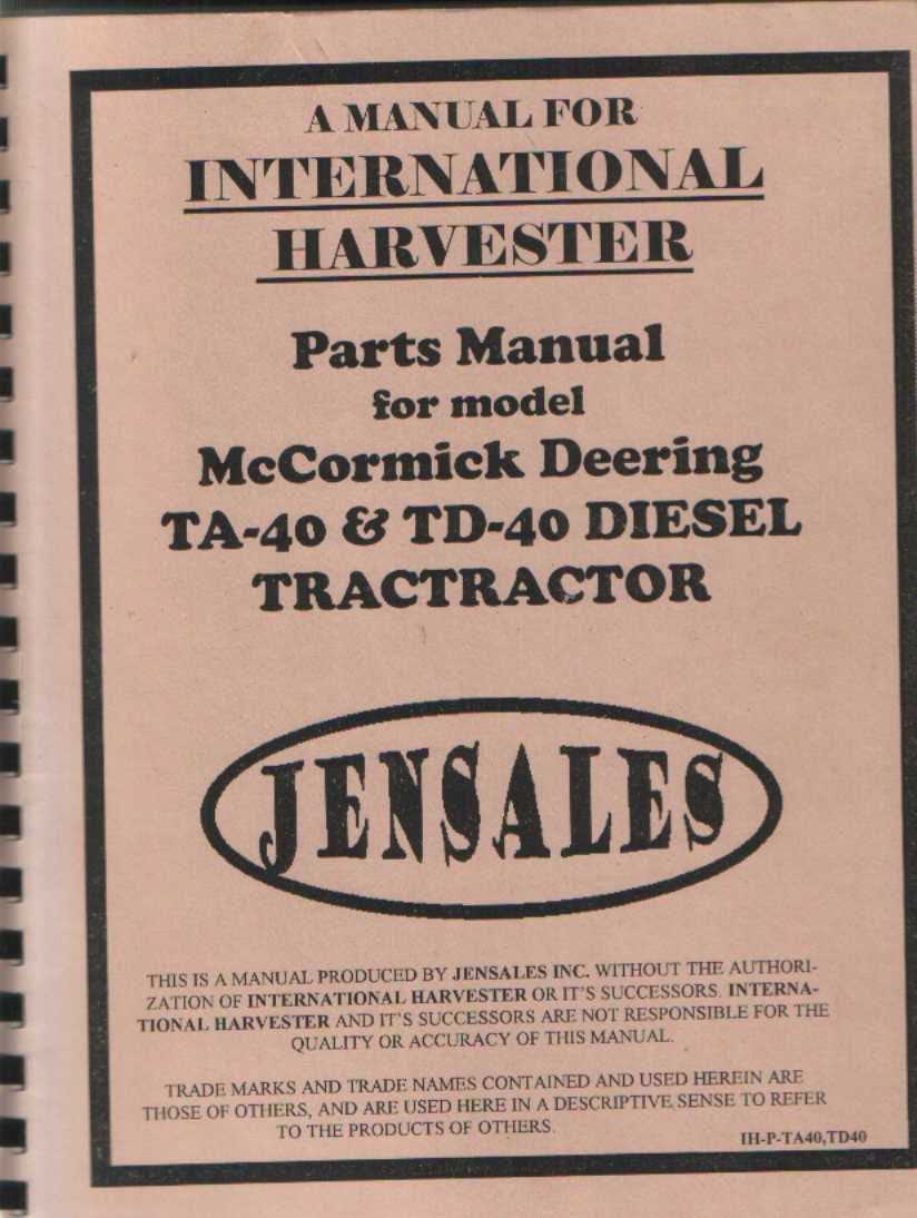 international harvester parts diagram