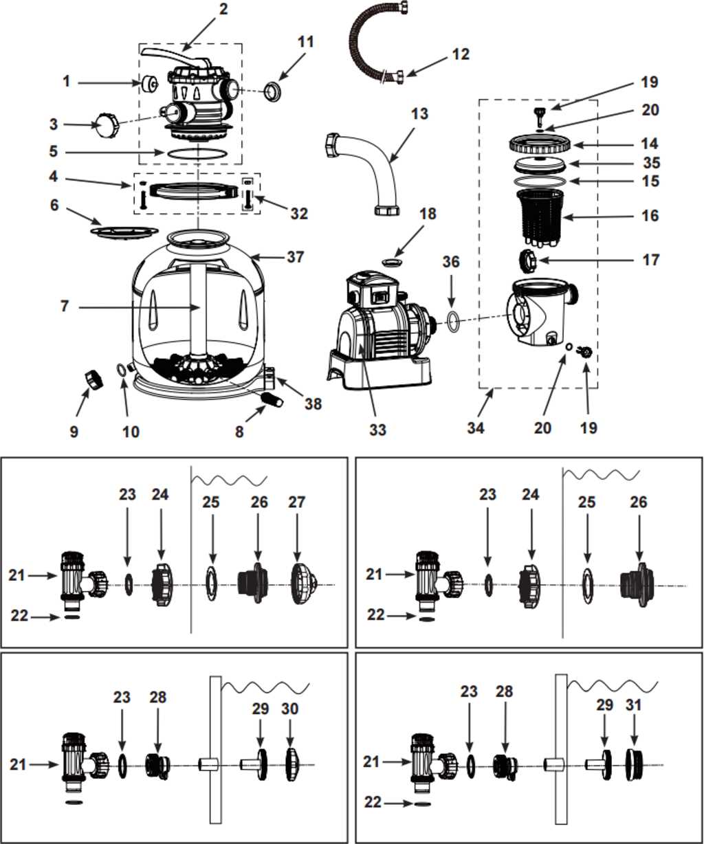 intex sand filter parts diagram