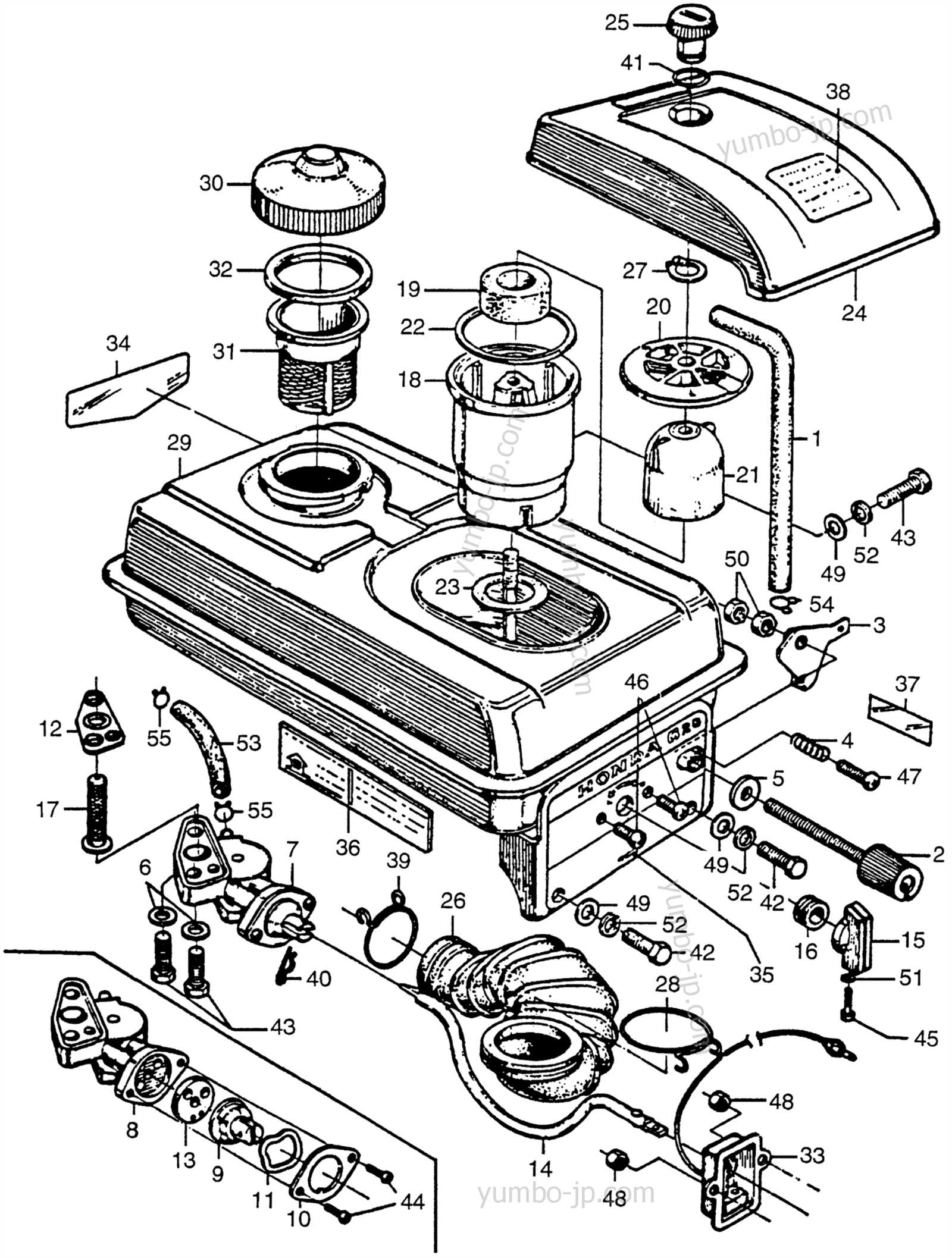 honda tiller parts diagram