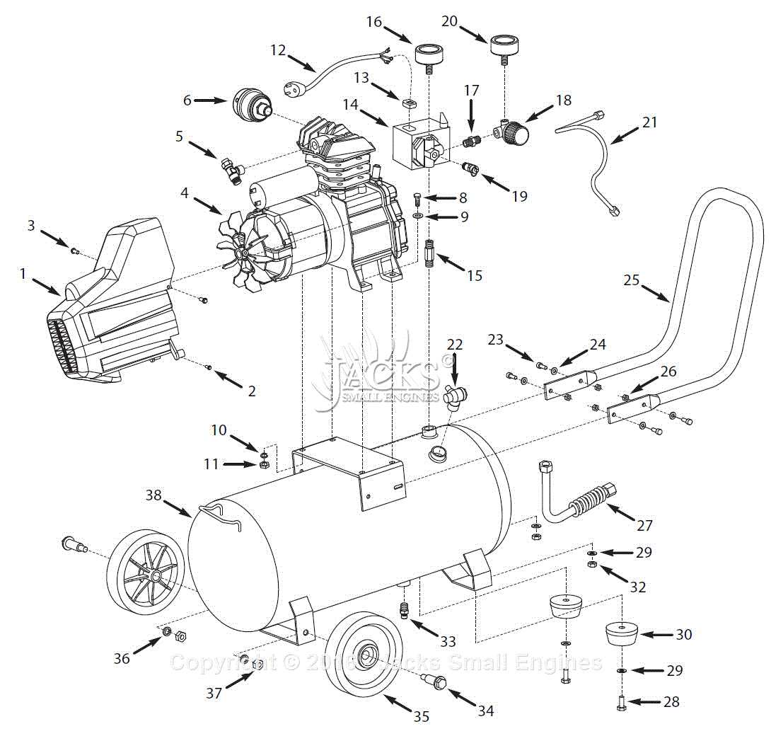 iron horse air compressor parts diagram