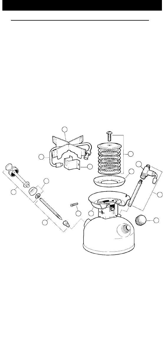 coleman stove parts diagram