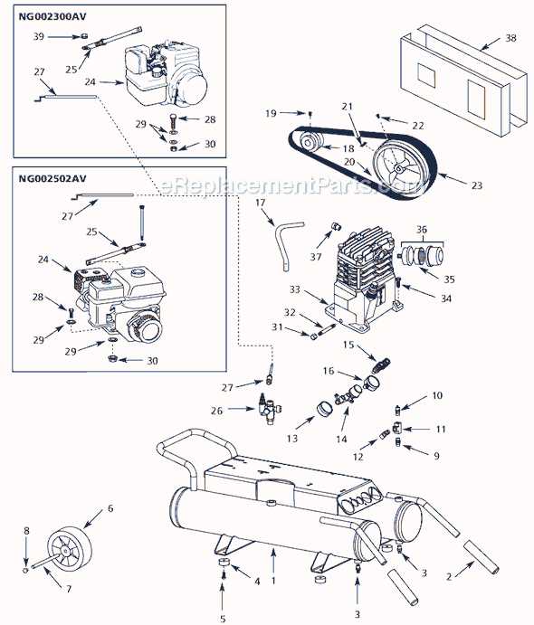 ingersoll rand air compressor parts diagram