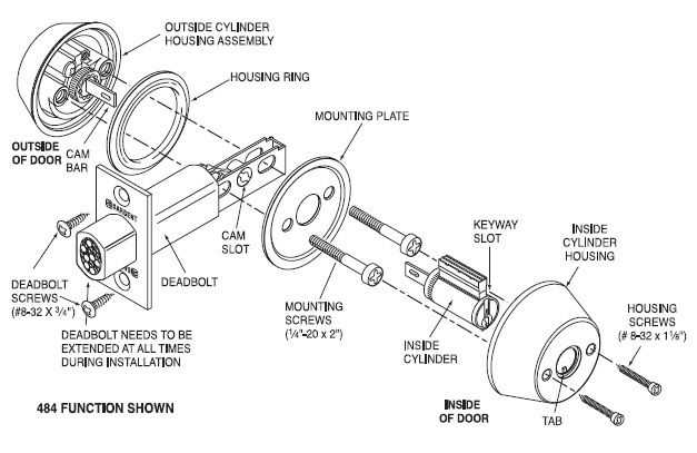 deadbolt lock parts diagram