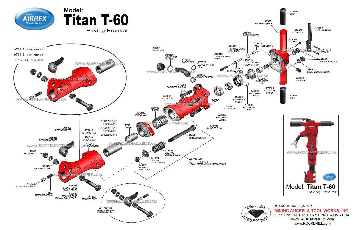 jackhammer parts diagram