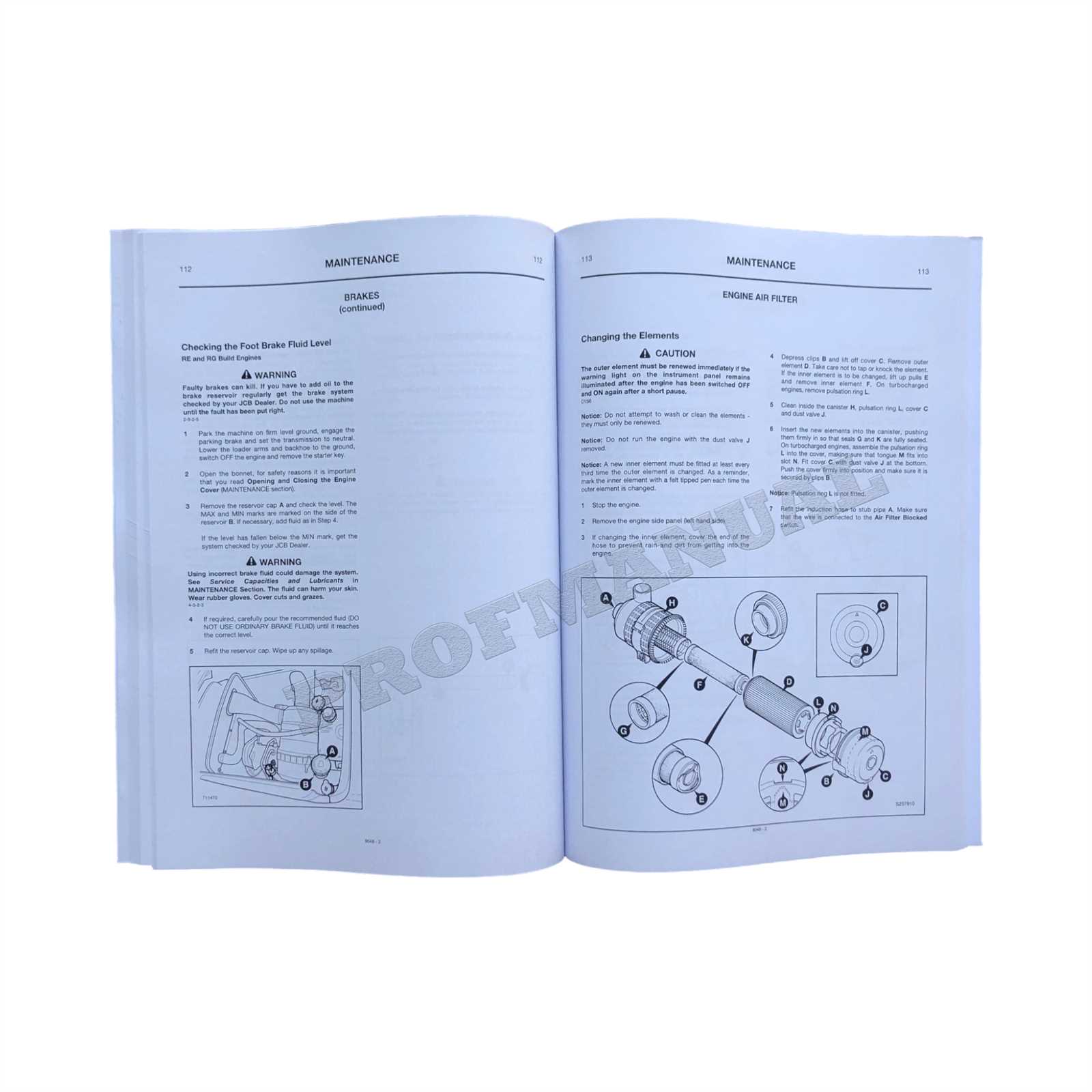 jcb 214 backhoe parts diagram