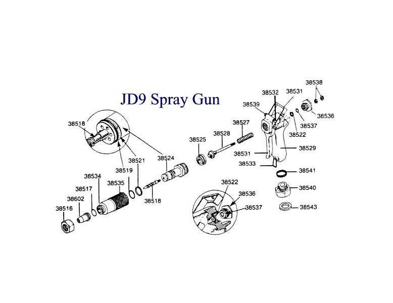 jd9 spray gun parts diagram