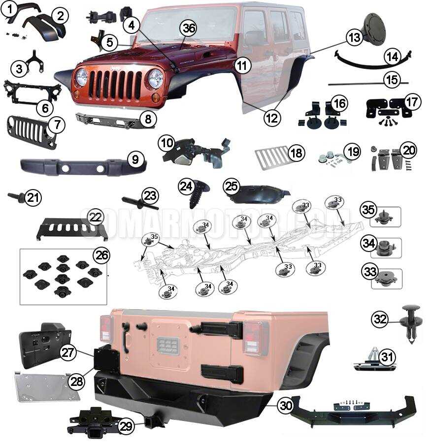 jeep body parts diagram