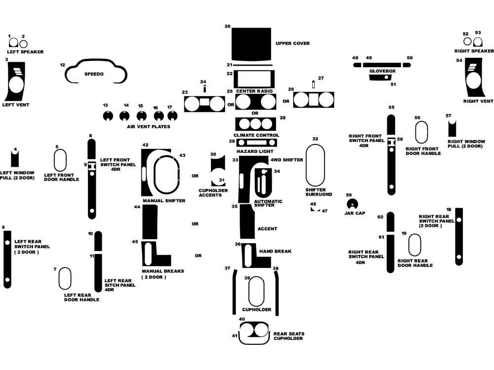 jeep wrangler interior parts diagram