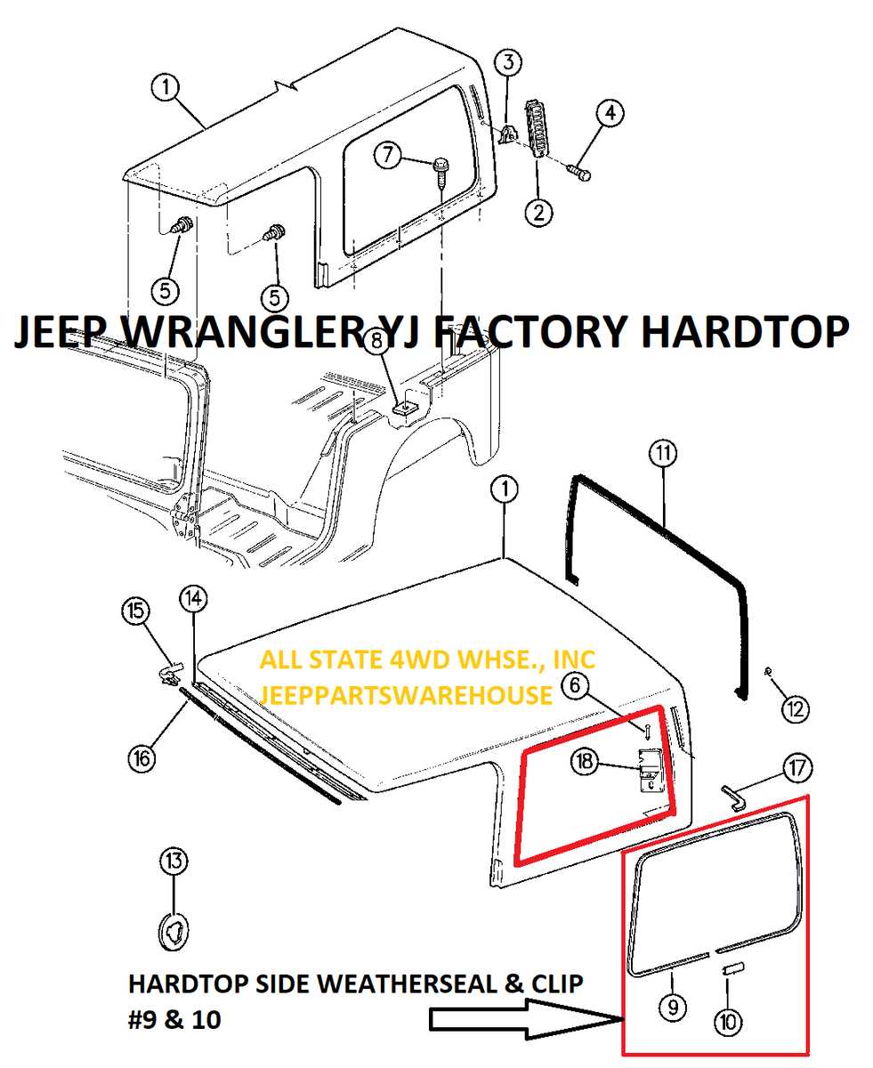 jeep wrangler soft top parts diagram