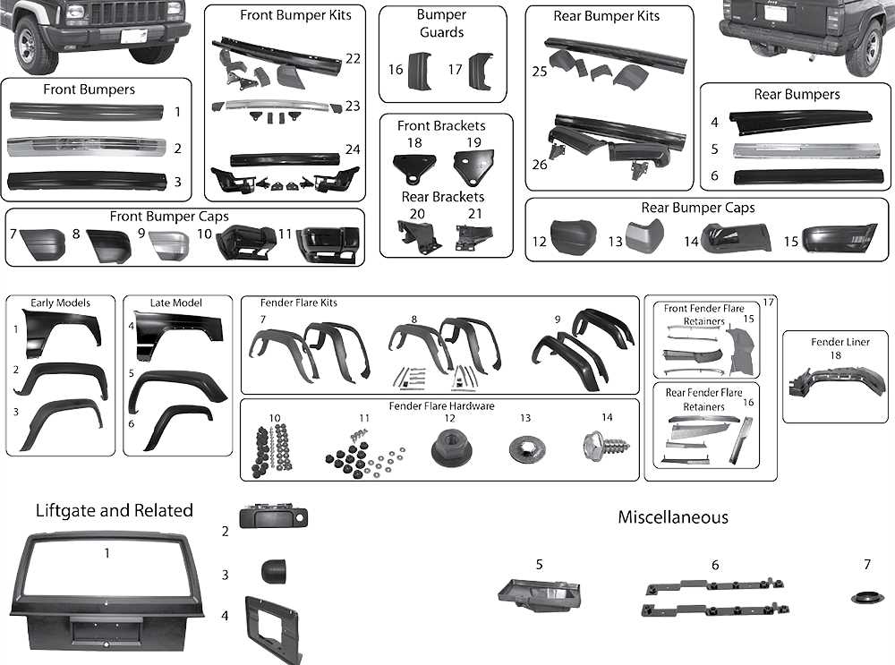 jeep xj parts diagram