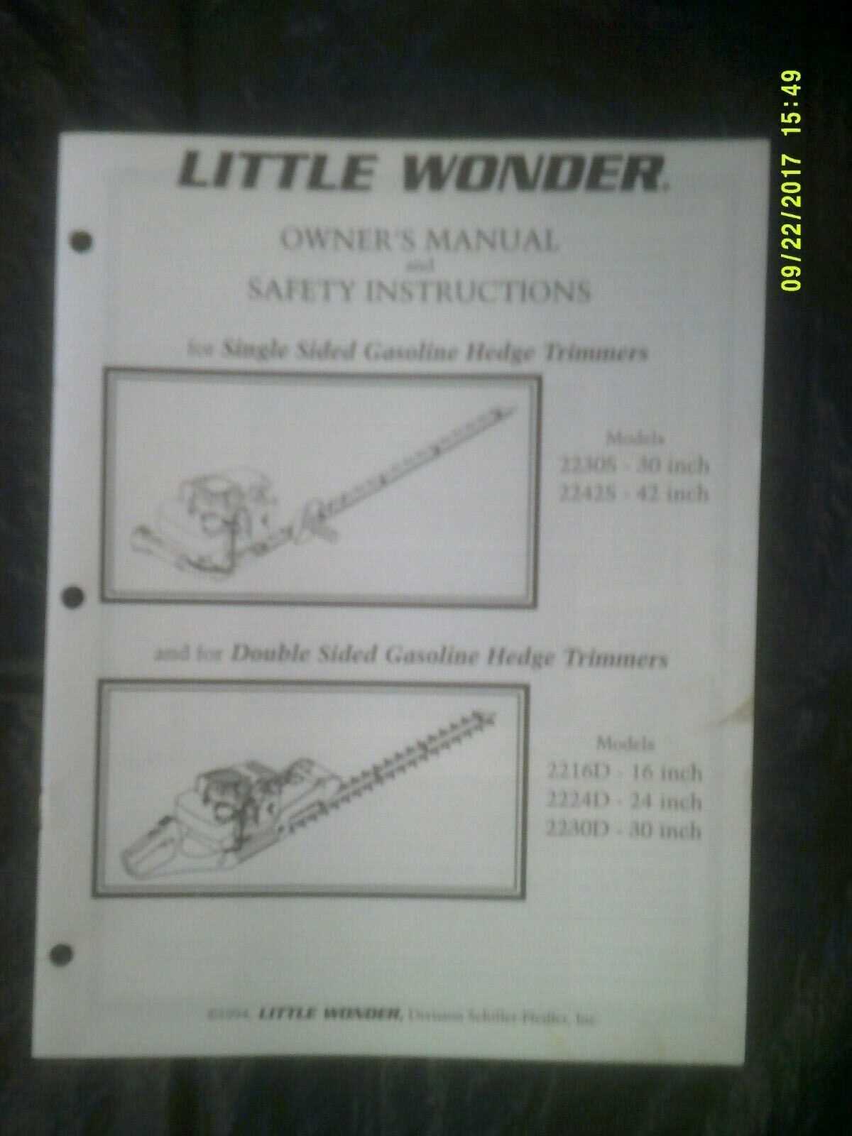 little wonder edger parts diagram