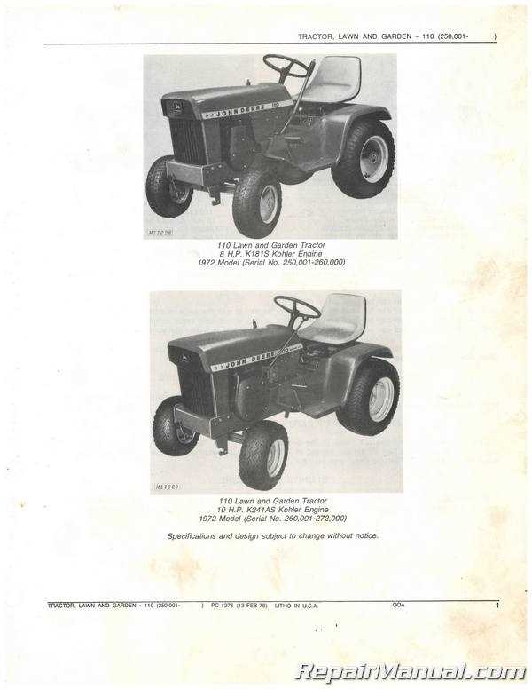 john deere 110 tlb parts diagram