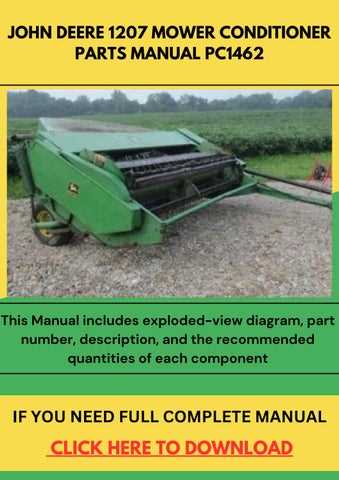 john deere 1219 haybine parts diagram