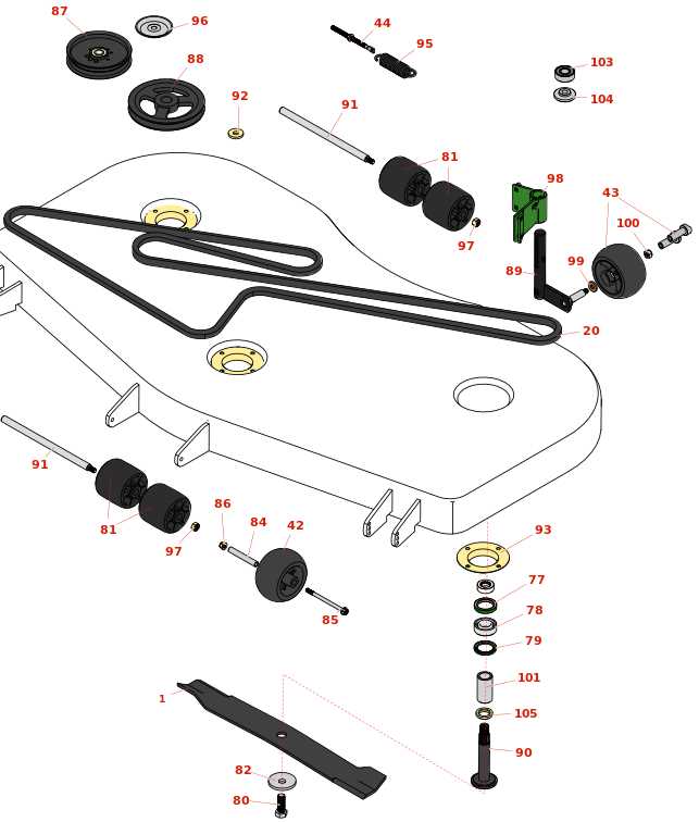 john deere 1435 deck parts diagram