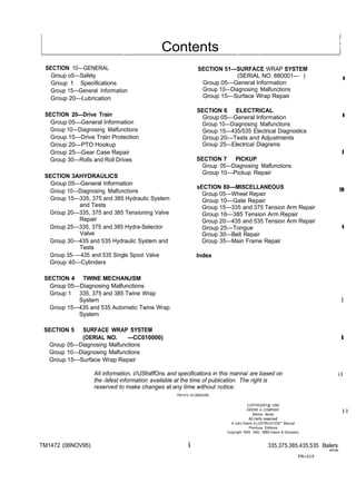 john deere 335 baler parts diagram