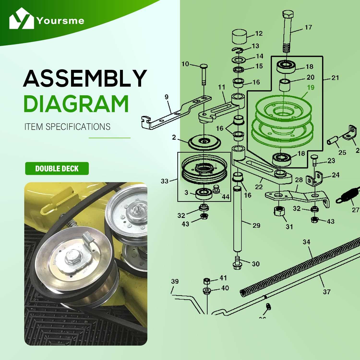 john deere 345 54 mower deck parts diagram