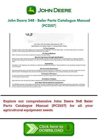 john deere 348 baler parts diagram