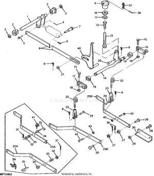 john deere 425 mower deck parts diagram