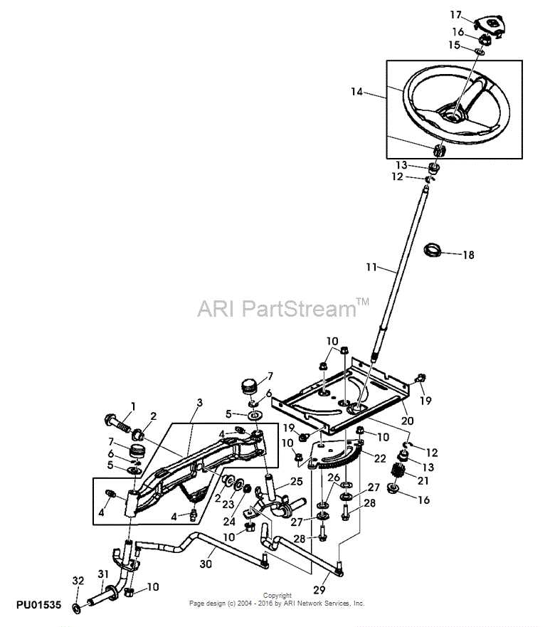 john deere d140 steering parts diagram