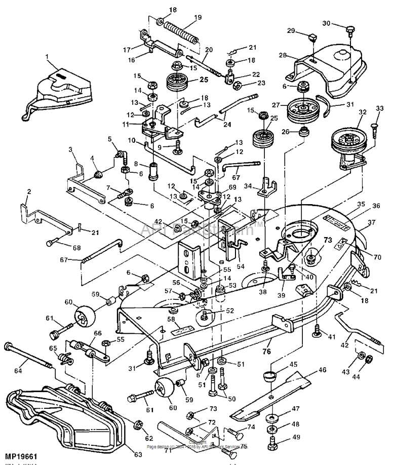 john deere gx345 mower deck parts diagram