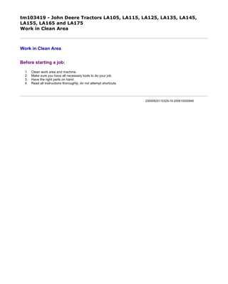 john deere la115 engine parts diagram