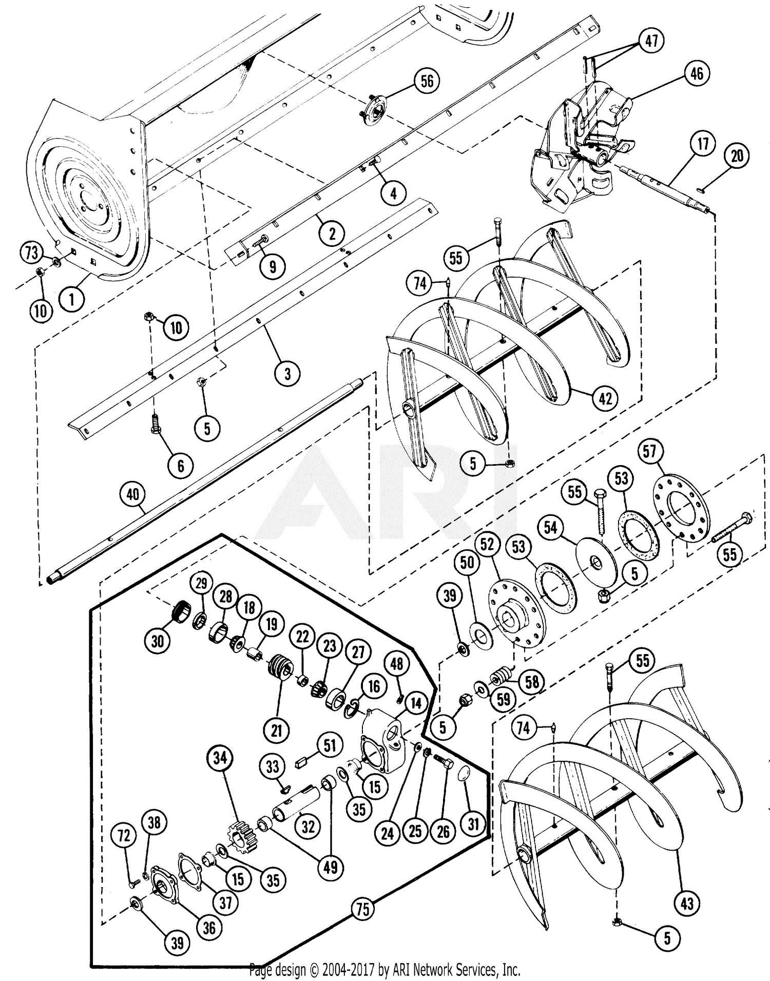 john deere model 49 snowblower parts diagram