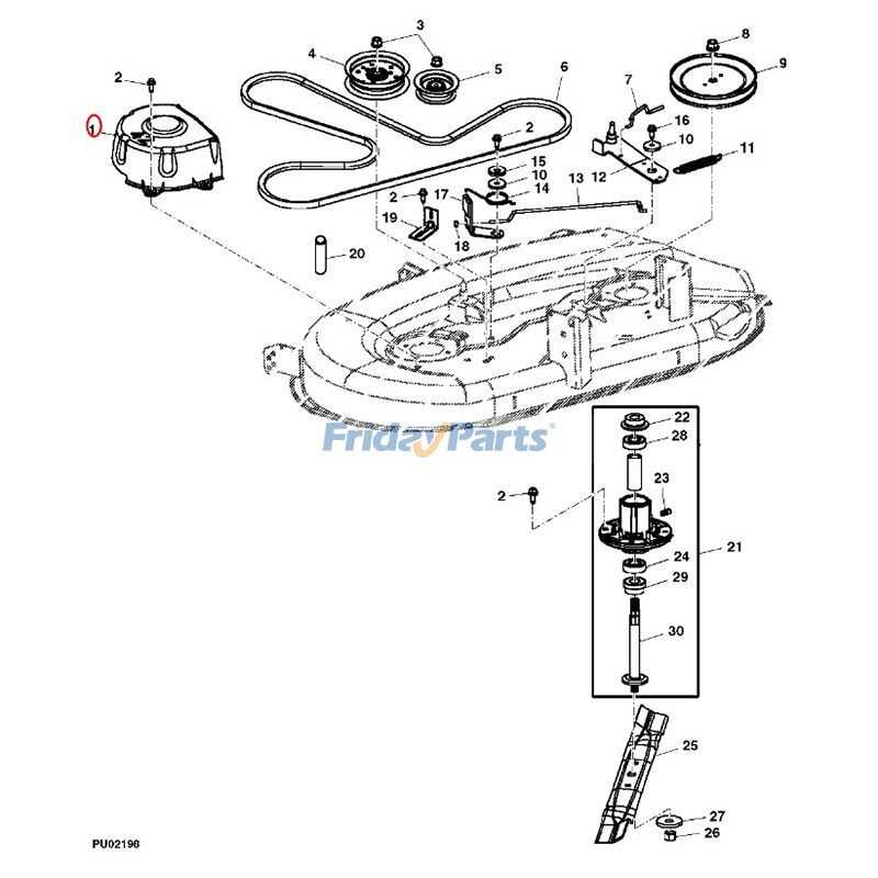 john deere x360 mower deck parts diagram