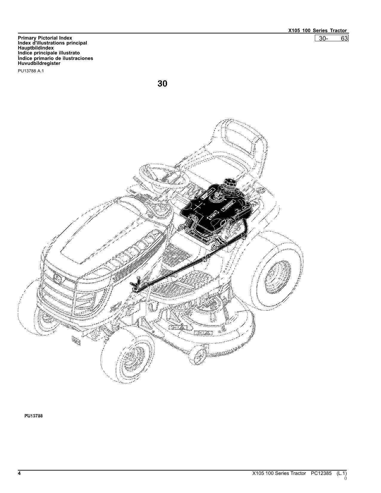 john deere x500 mower deck parts diagram