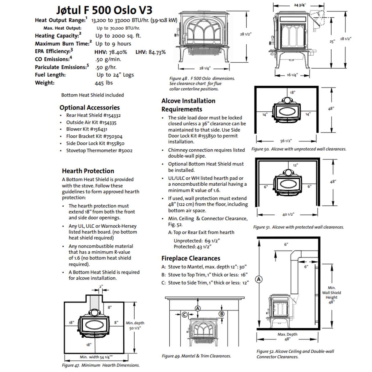 jotul f500 parts diagram