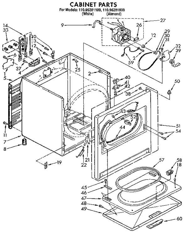 old kenmore 592 dryer parts diagram