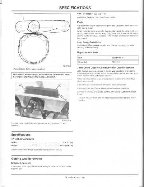 john deere 47 quick hitch snowblower parts diagram