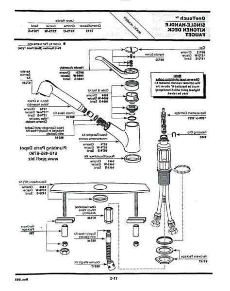 kohler kitchen faucet parts diagram