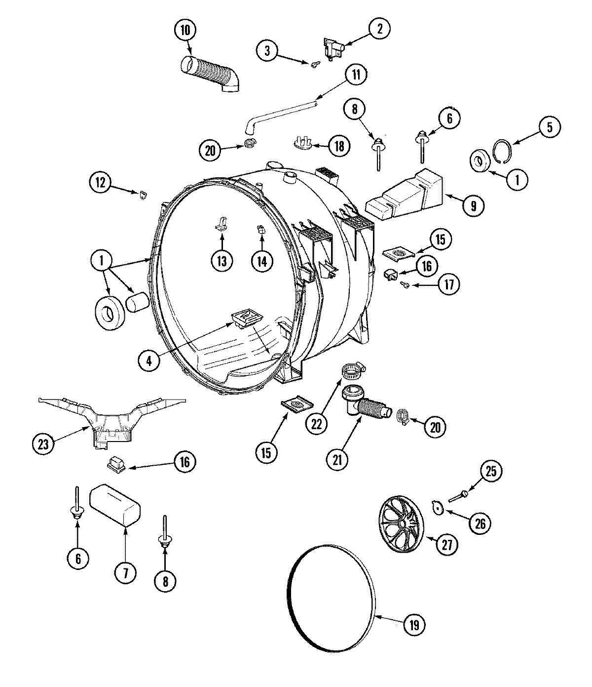 maytag wringer washer parts diagram