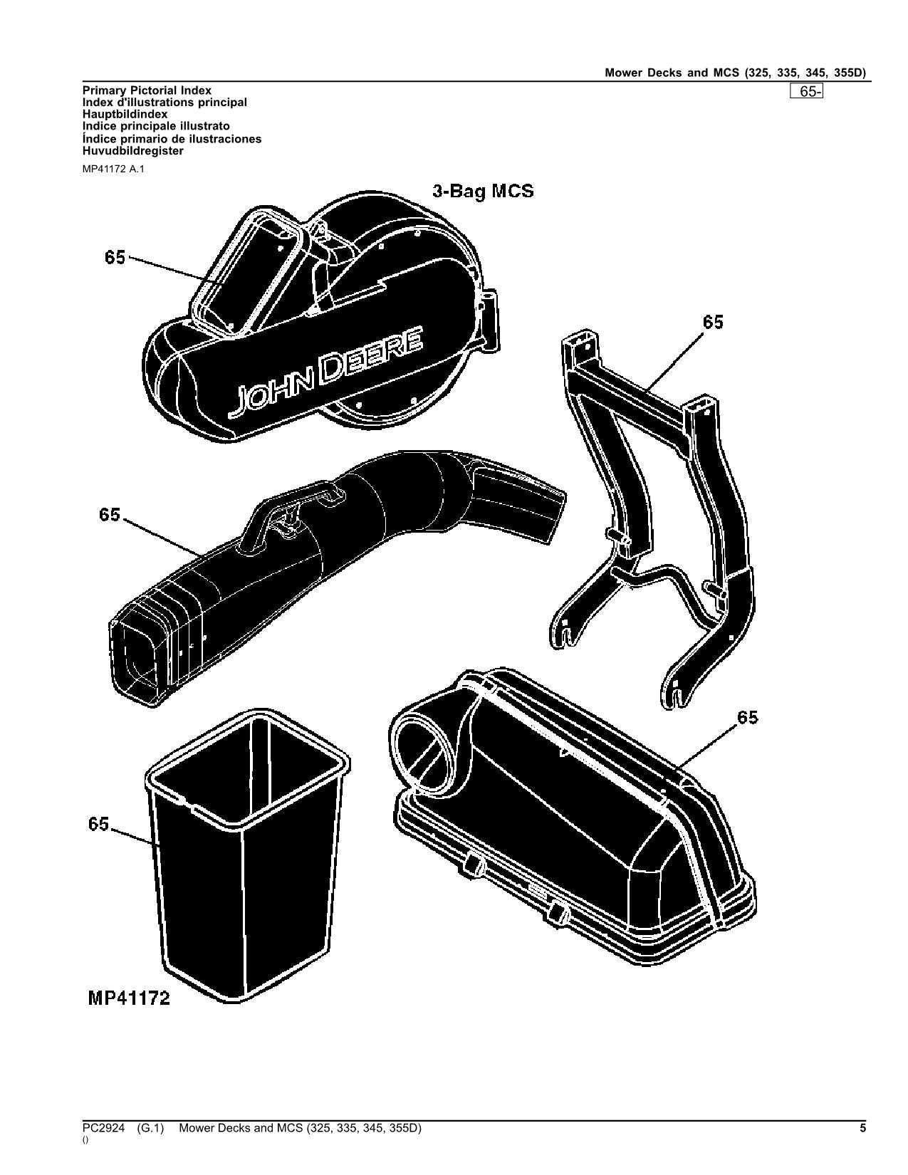 john deere 345 48c mower deck parts diagram