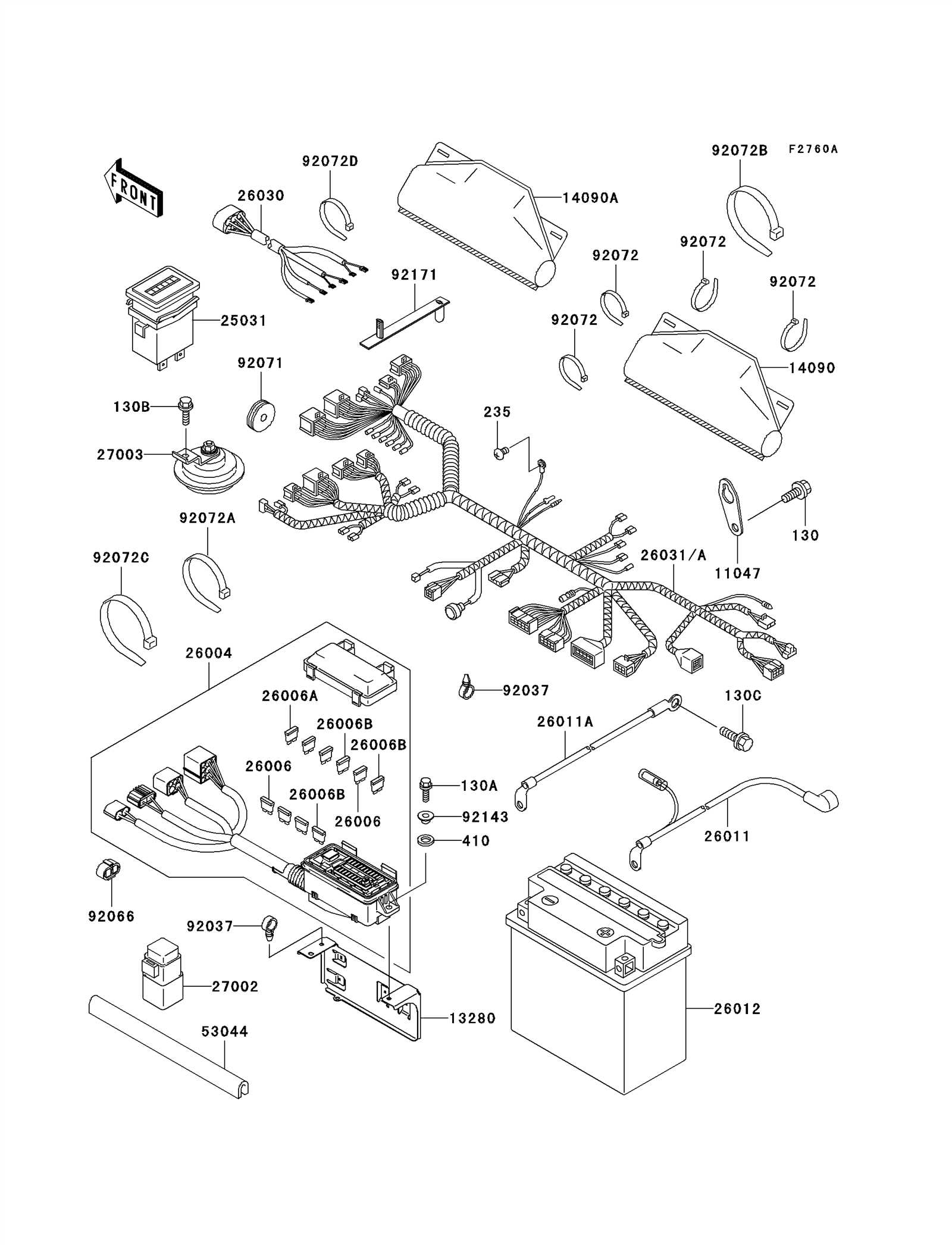 kawasaki mule pro fxt parts diagram