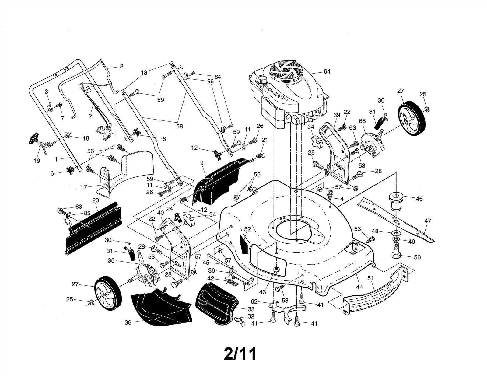 craftsman lawn mower engine parts diagram