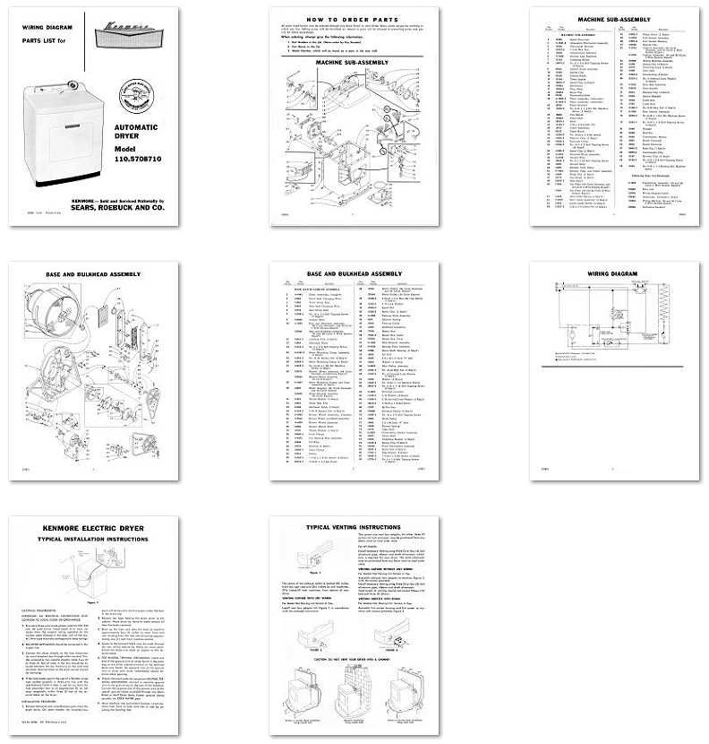 kenmore dryer model 110 parts diagram