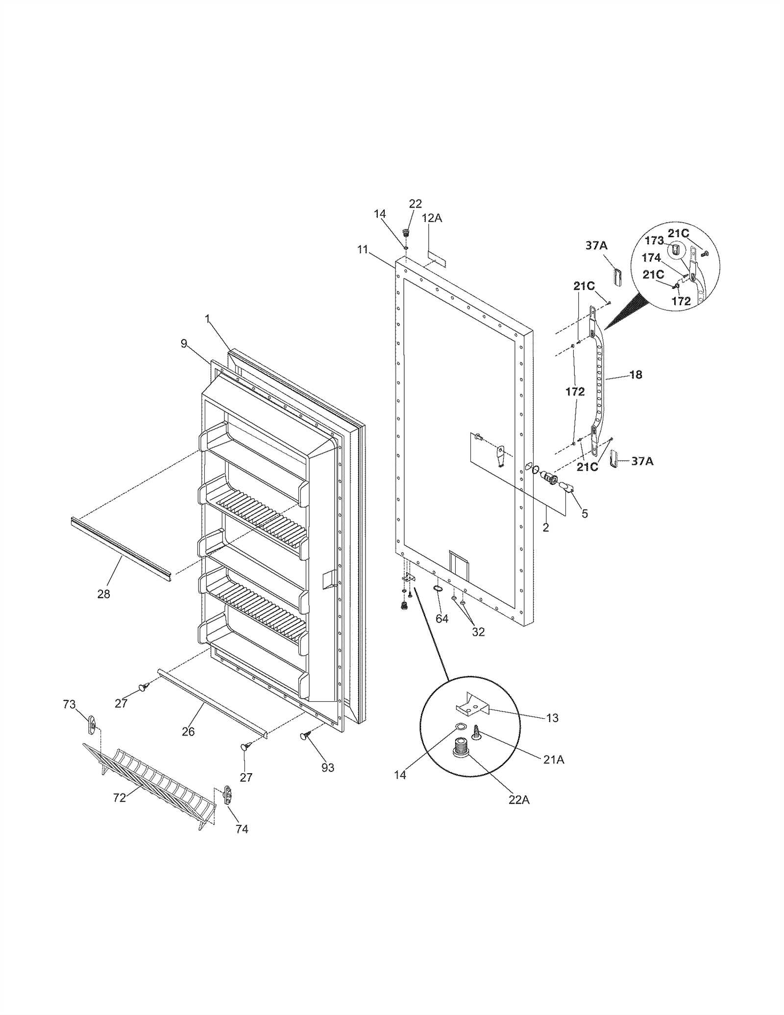 kenmore freezer model 253 parts diagram