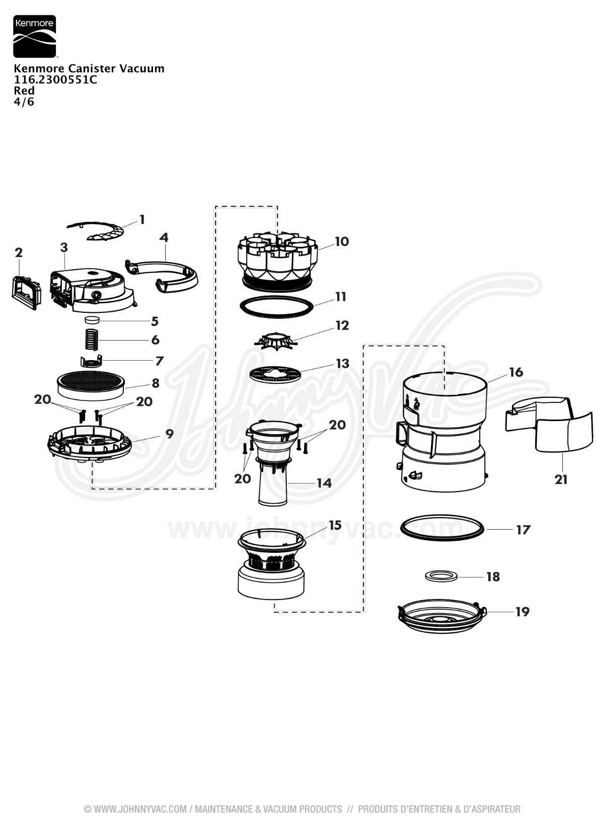 kenmore intuition vacuum parts diagram