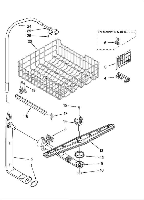 kenmore ultra wash dishwasher model 665 parts diagram