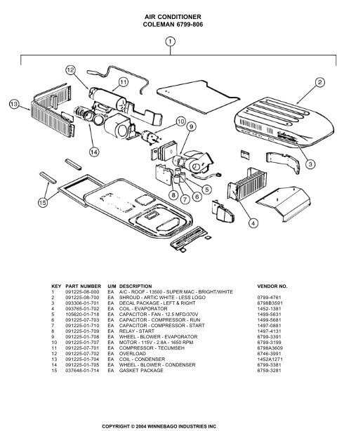 winnebago parts diagrams